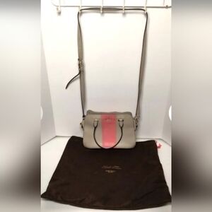 The Kate Spade Pebbled Leather Satchel Bag in Cream and Pink